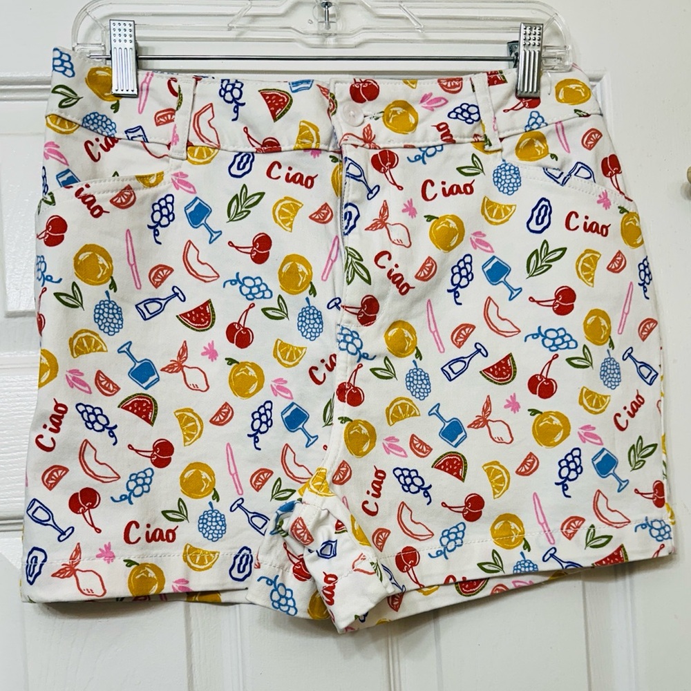 Bagatelle Collection New York Colorful Italian Patterned Women's Shorts Size 10